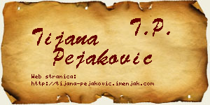 Tijana Pejaković vizit kartica